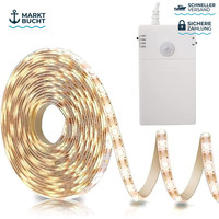 LED Strip 2M Bewegungsmelder Batteriebetrieben Warmweiß Lichtleiste Beleuchtung