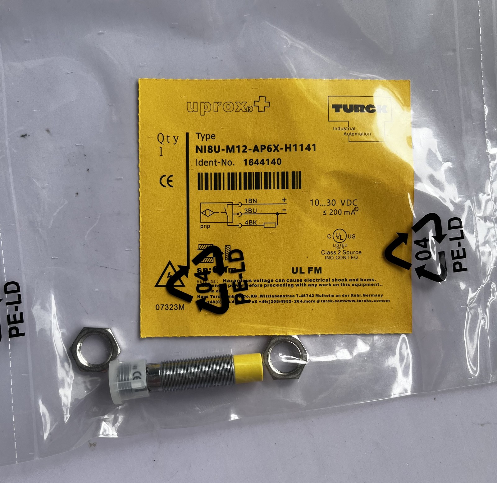 10-30VDC For TURCK Ni8U-M12-AP6X-H1141 1644140 Inductive Proximity Switch Sensor