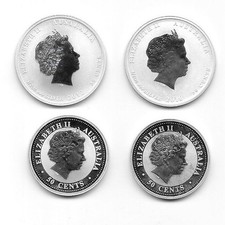 Lot of (4) 2000,  2006 , 2010, 2012 1/2oz Australian Silver Coins