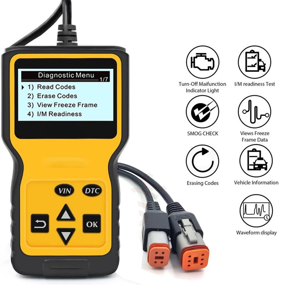 OBD2 Motorcycle Engine Fault Code Scanner Diagnostic Tool For Harley ...