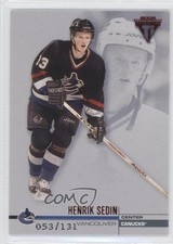 2001 Pacific Private Stock Titanium Retail Red 53/131 Henrik Sedin #139 HOF 0a6