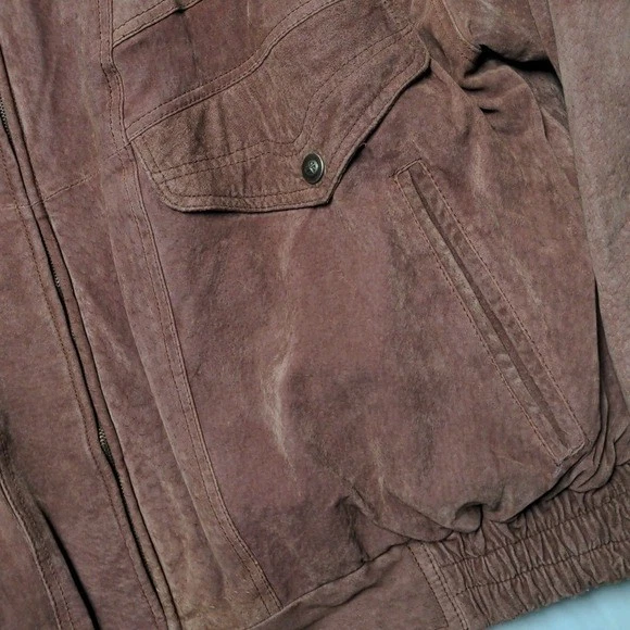 Gitano Men's Vintage 90s Brown Suede Leather Zip Up Bomber Jacket Size 2XL - Image 3 of 4