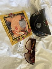 ED HARDY Vintage Tattoo Eyewear Womens Sunglasses w/Case EHS-023 Tortoise Frame