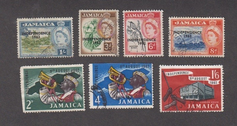 JAMAICA 1962. INDEPENDENCE OVERPRINTS. Landscape. Flower. Bird. Boy scouts.