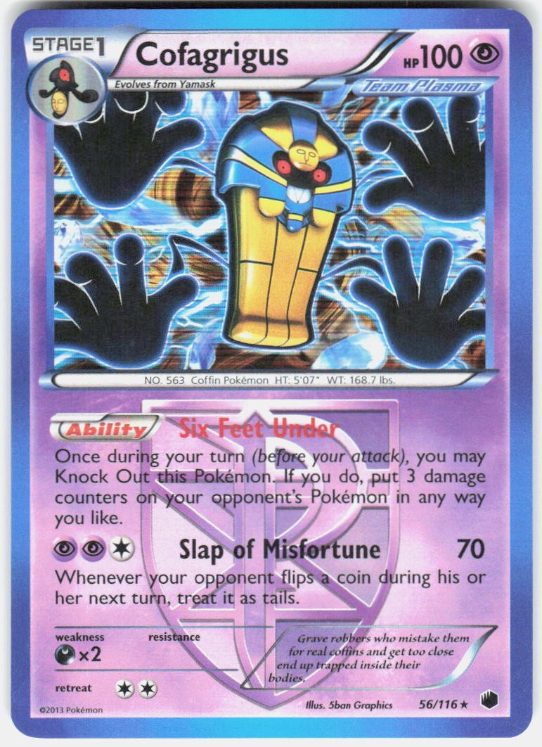 Cofagrigus (Team Plasma) (56) Holo Rare Plasma Freeze 56/116 LP