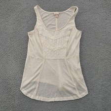 Mossimo Tank Top Women s XXL Ivory Lace Boho ...