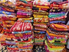 10 PC Wholesale Lot Throw Blanket Kantha Quilt Indian Vintage Cotton Bedspreads