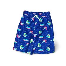Lands' End Slim Shark Printed Volley Swim Trunks Size M