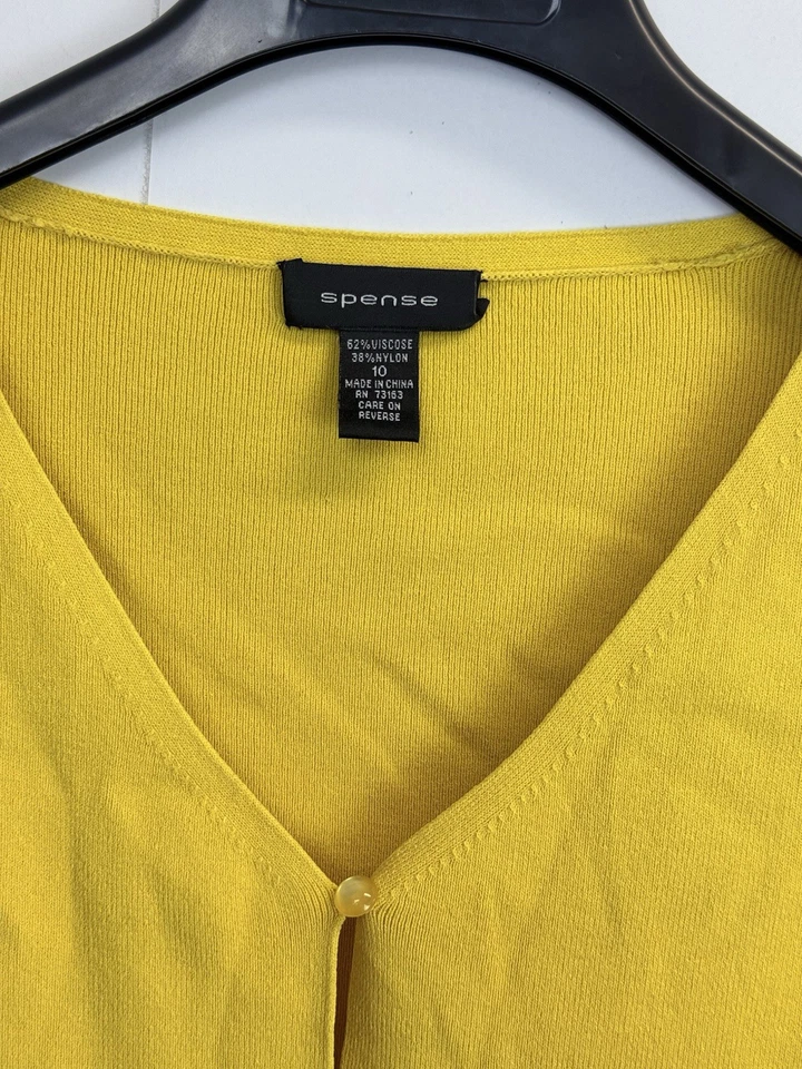 SPENSE Shrug Bolero Women’s Size 10 Short Sleeve Mustard Yellow Cardigan - Image 2 of 4