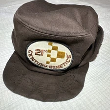 21st Century Genetics Hat Patch K Brand USA Vintage Cap With Ear Flaps Trapper