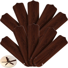 10Pcs Waterproof Replacement Fan Blades for 42/52 Inch Ceiling Fans - Wood Color