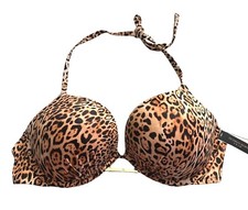 Victoria's Secret Nwt Leopard Push Up Bombshell 2 Cups Swim Bikini Top