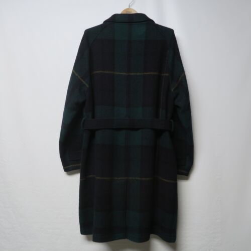 Polo Ralph Lauren Balmacaan Trench Long Coat 44L XL Wool Tartan Belted Jacket - Picture 2 of 14