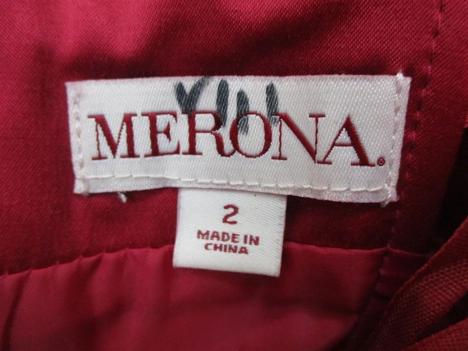 Nuevo Vestido Vaina MERONA Para Mujer Talla 2 Sin Tirantes Formal Clásico Rojo Sedoso Foto 4 de 4