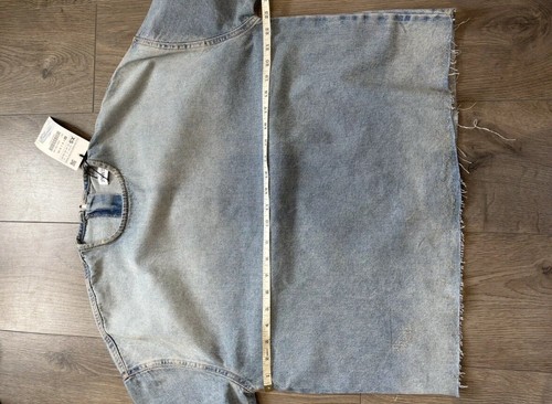 ZARA Ladies Denim Top Size XS Oversized Short Sleeve New With Tags - Picture 5 of 8