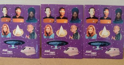Star Trek Next Generation Sticker Sheets Lot of 14/Data/Guinan/Borg/Worf/1992