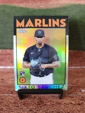 2021 Topps Chrome Sixto Sanchez #86BC-12 1986 Rookie Card RC Miami Marlins. rookie card picture
