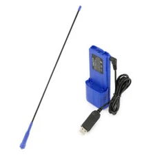 Baofeng UV-5R Rugged V3 RH-5R/V2 USB Charger XL Battery Extended Range Antenna 