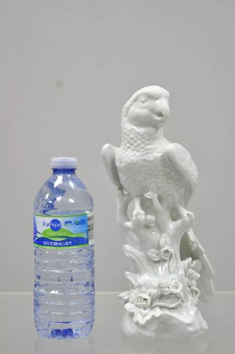 White Porcelain 11" Parrot Figure Statue 5 Point Crown N Capodimonte or German - Picture 2 of 12