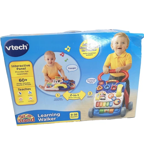 VTECH SIT-TO-STAND LEARNING WALKER 9-36 MONTHS INTERACTIVE PANEL - SQUISHED BOX