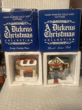 Vtg A Dickens Christmas Collection Scrooge Counting House And Black Swan Pub