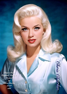 DIANA DORS von Chris Charles Original (Fantasy) KUNSTDRUCK A3 UHD Portrait
