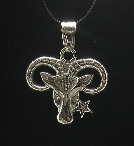 Handmade Genuine Sterling Silver Pendant Zodiac Sign Aries Solid ...