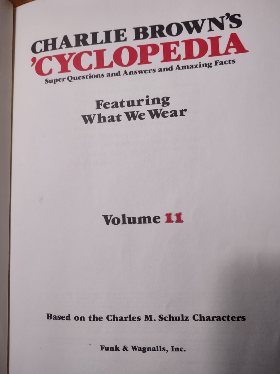 1980 Vintage Charlie Brown's Cyclopedia Volum 11 Childrens