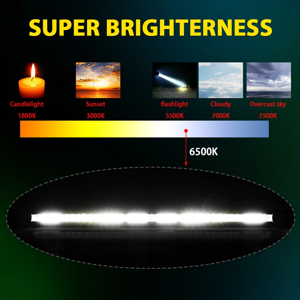 Slim 10" inch Single Row Bumper Front Led Light Bar For ATV Club Car Golf Cart - Image 4 of 4