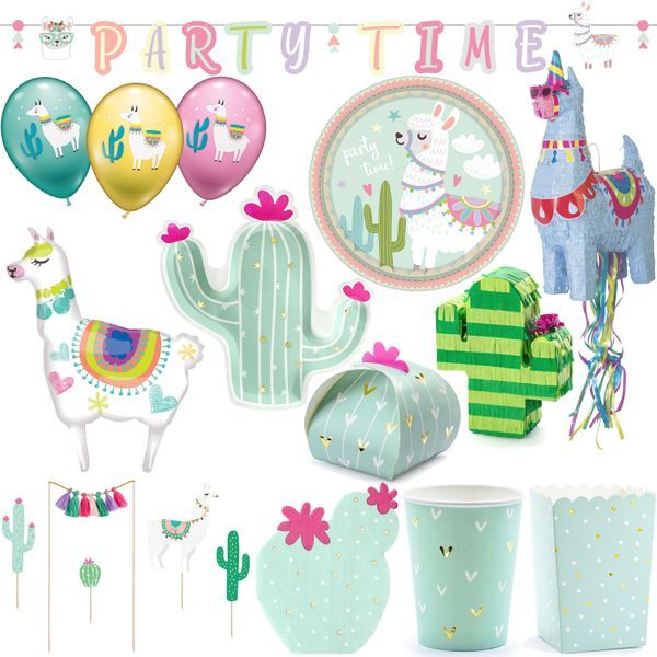 Lama Party Deko Kaktus Kindergeburtstag Geburtstag Dekoration Set Motto  Geschirr | eBay.de