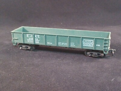 Life-Like Ho Scale E.J. & E. #34079 Green Coal Gondola Train Car Horn Hook