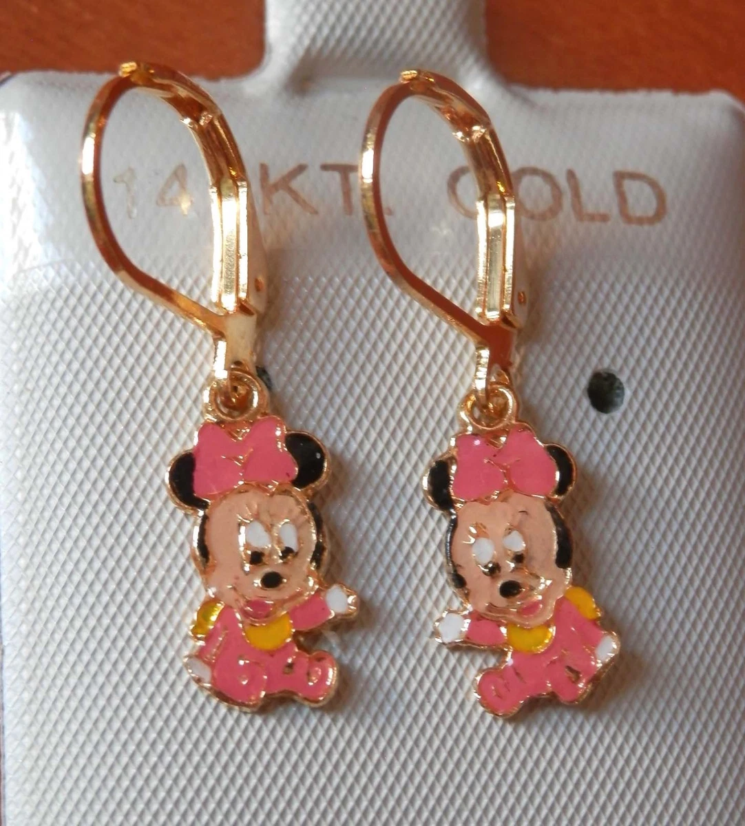 14k Gold Plated Pink Minnie Mouse Childr