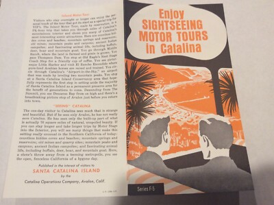 Enjoy Sight Seeing Tours Santa Catalina Island Motor Tours 1973 Brochure