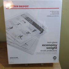 OFFICE DEPOT NON-GLARE ECONOMY WEIGHT 8.5 X 11" SHEET PROTECTORS 200 COUNT