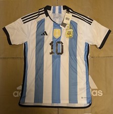 Men's Adidas Argentina 2022 World Cup Lionel Messi Replica Jersey Size L IB3597