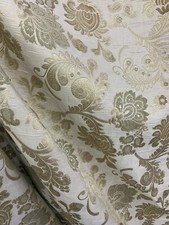 BEIGE FLORAL CHENILLE UPHOLSTERY BROCADE FABRIC 56 in. Sold By The Yard