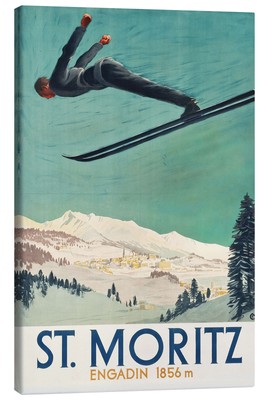 Leinwandbild St. Moritz, Engadin - Vintage Ski Collection