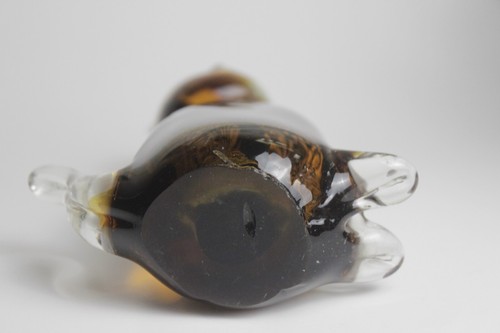 Vintage Large Murano? Hand-blown Art Glass Brown Cat Figurine Paperweight 9” - Picture 6 of 14