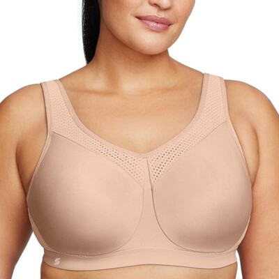 Glamorise  Plus Size High Impact Wonderwire Sports Bra Underwire #9066 Cafe38DD