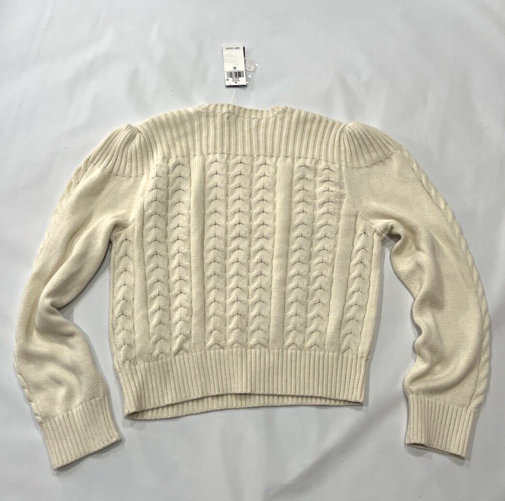 Ralph Lauren women's Cable Knit Puff Sleeve Sweater - size