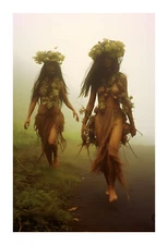 1960s Vintage Hula Dancer Art Print tk18