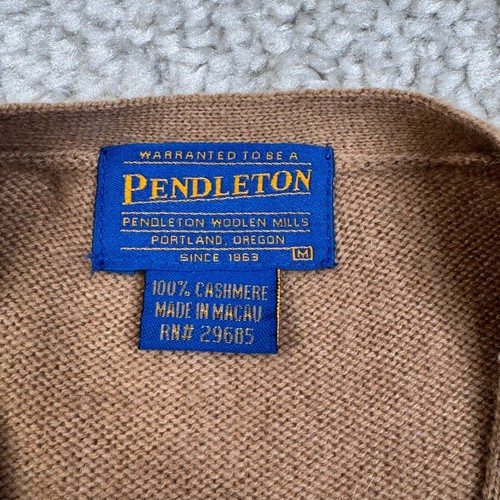 Pendleton Cashmere Button Front Sweater Vest Camel Brown Mens Medium - Picture 3 of 6