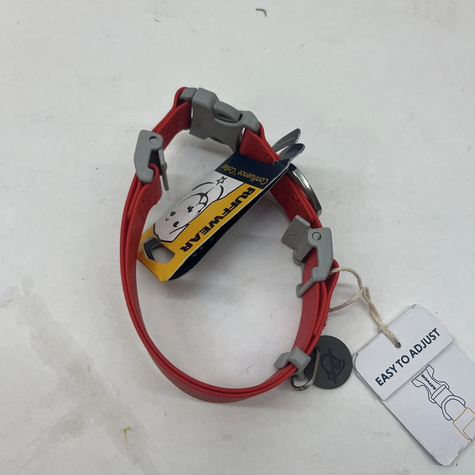 Ruffwear Confluence Dog Collar Buckle Waterproof Reflective 14-20 In Red Sumac - Image 2 of 2