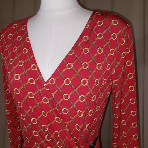 CHARTER CLUB Dress Womens Small Red Diamond Horse Buckle Bit and Bridle Sexy EUC - Picture 3 of 12