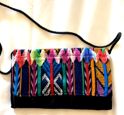 Wallet Purse Pocket Book Guatemala Hand Made Huipil Flowers Indigenous People AJ