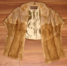 Furs By Mannis Hollywood California Brown Mink Shawl, RARE Vintage