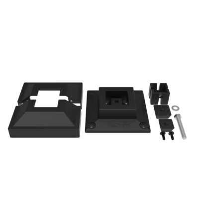 Outdoor Living 2 in. Aluminum Black Surface Mount Hardware Metal Post Mount