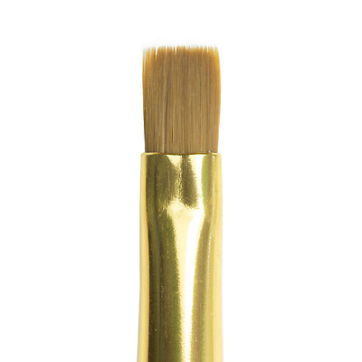 Gel Pinsel Gold Gr. 6 | Rotmarder Borsten gerade flach Acryl Holzgriff Echthaar 