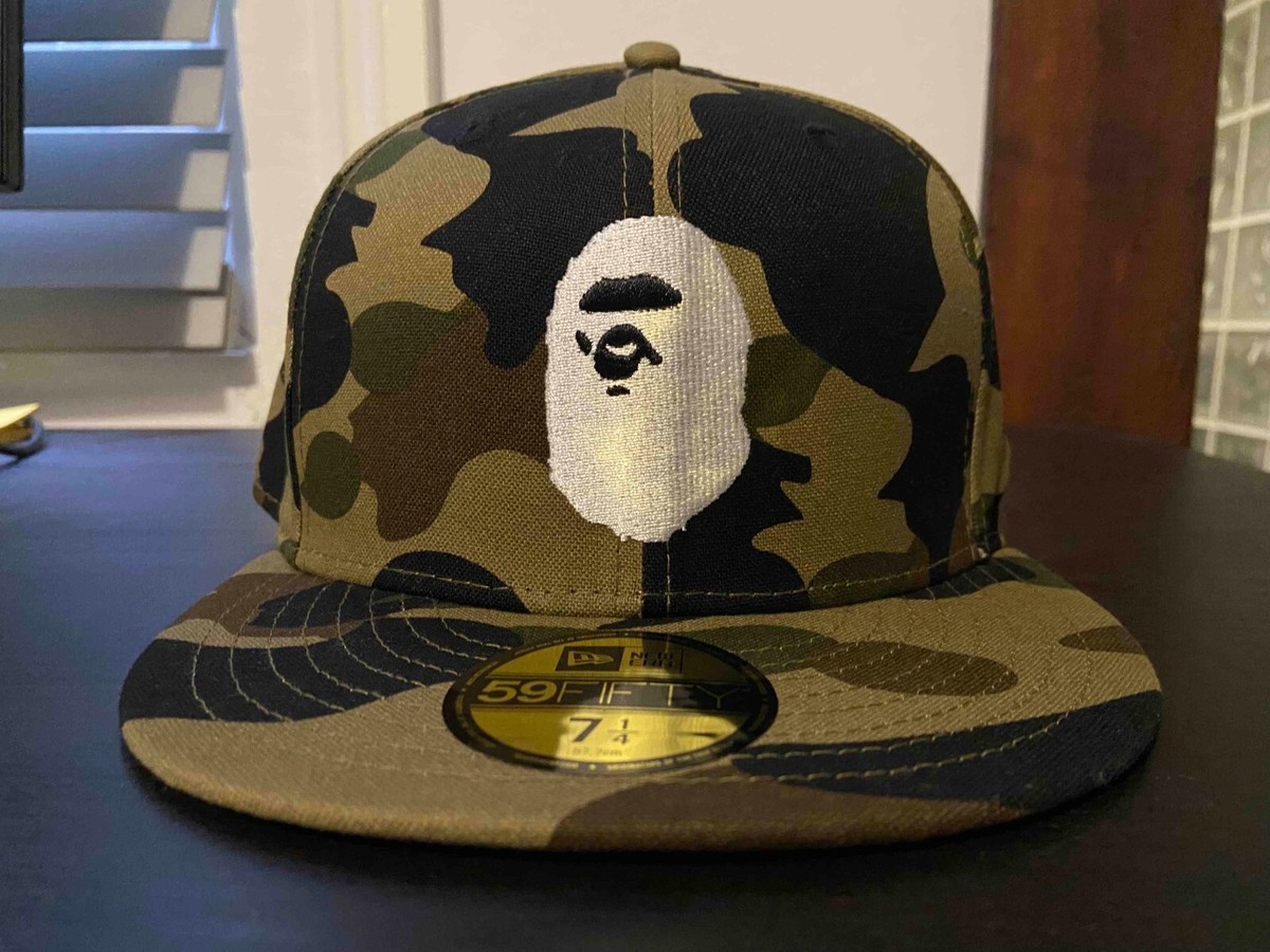 A Bathing Ape x New Era 59Fifty Camo Cap 7 1/4 | eBay