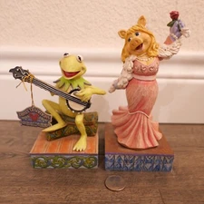 Rare KERMIT THE FROG & Miss Piggy FIGURES  Walt Disney Showcase Collection Damag